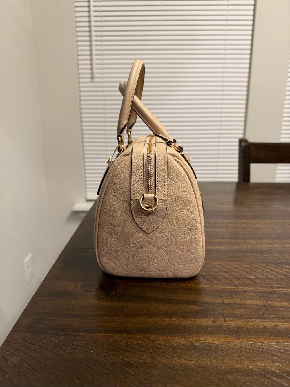 Coach Outlet Rowan Satchel Bag In Signature Leather Oat - Picture 4 of 8
